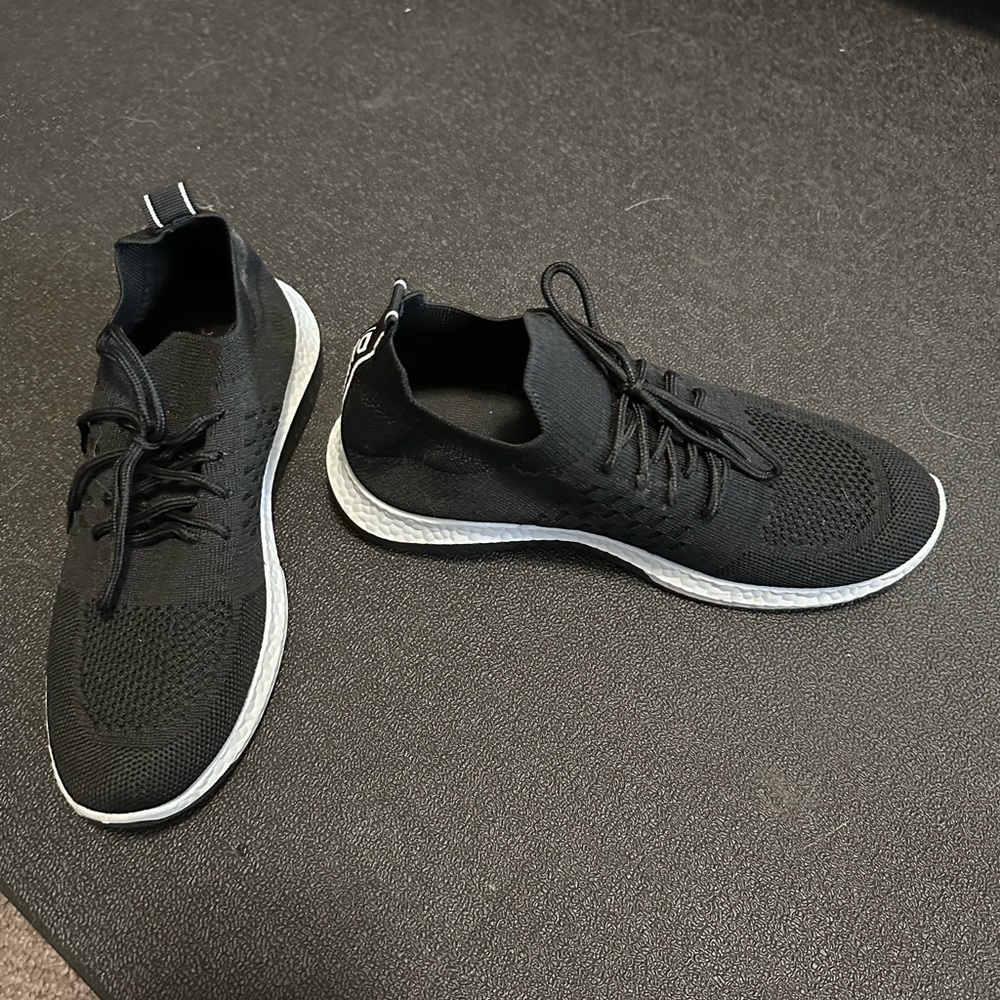 Black Danskin Knit Sneakers with White Sole